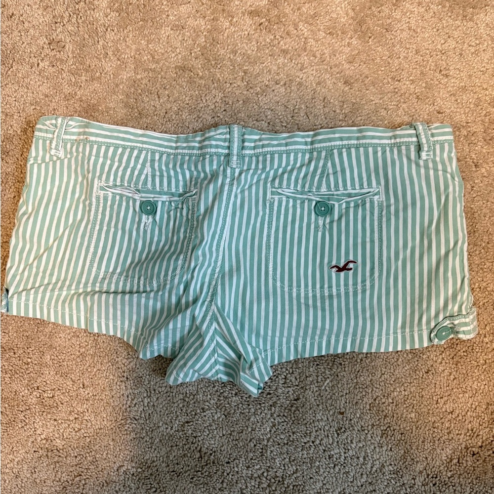 Vintage Hollister Green Striped Women Shorts